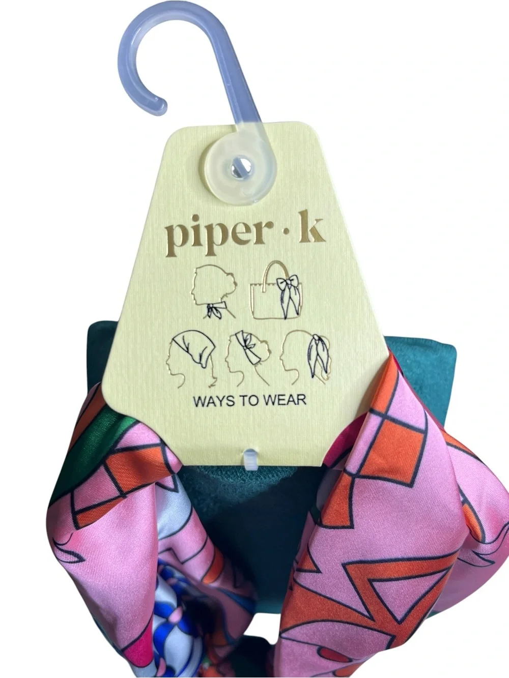 piper•k Pink & Green Printed Scarf